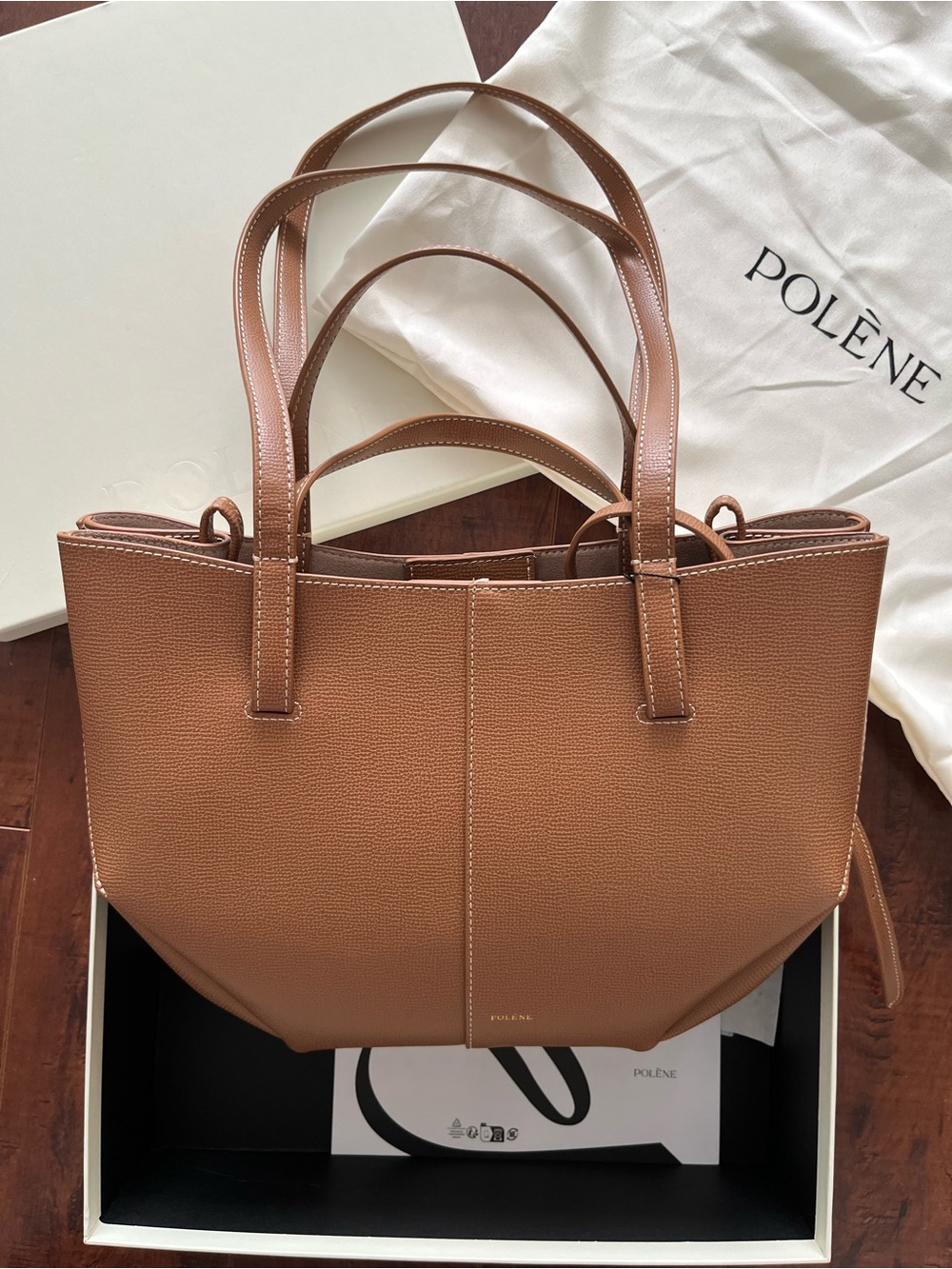 Polène cyme mini in textured camel